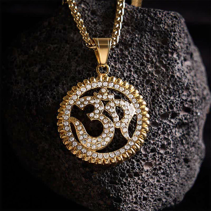 Buddha Stones Titaniumstalen OM-hanger Ketting voor kracht en mindfulness - image 8
