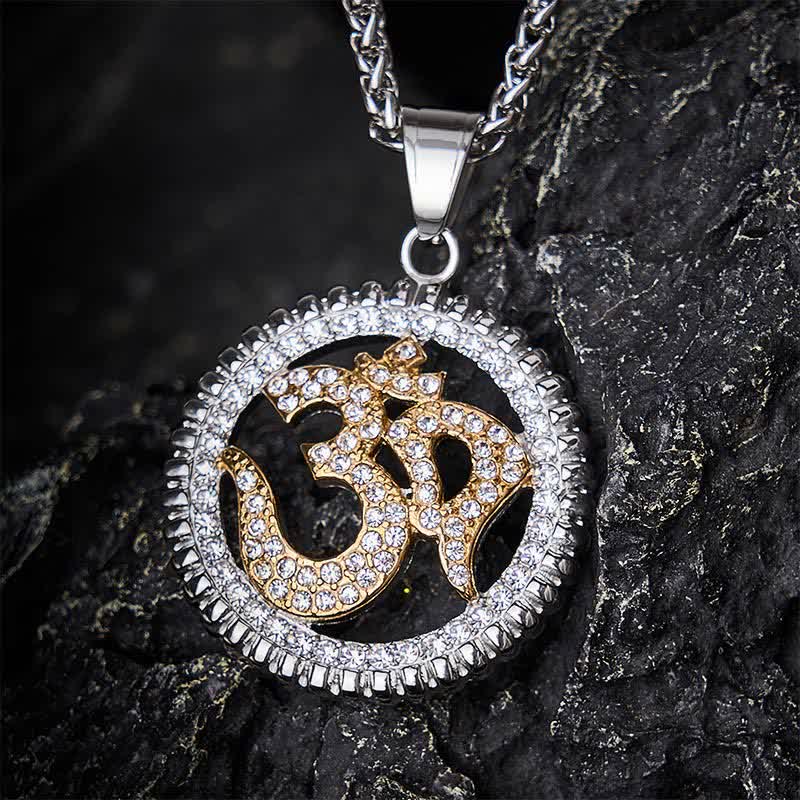 Buddha Stones Titaniumstalen OM-hanger Ketting voor kracht en mindfulness - image 14