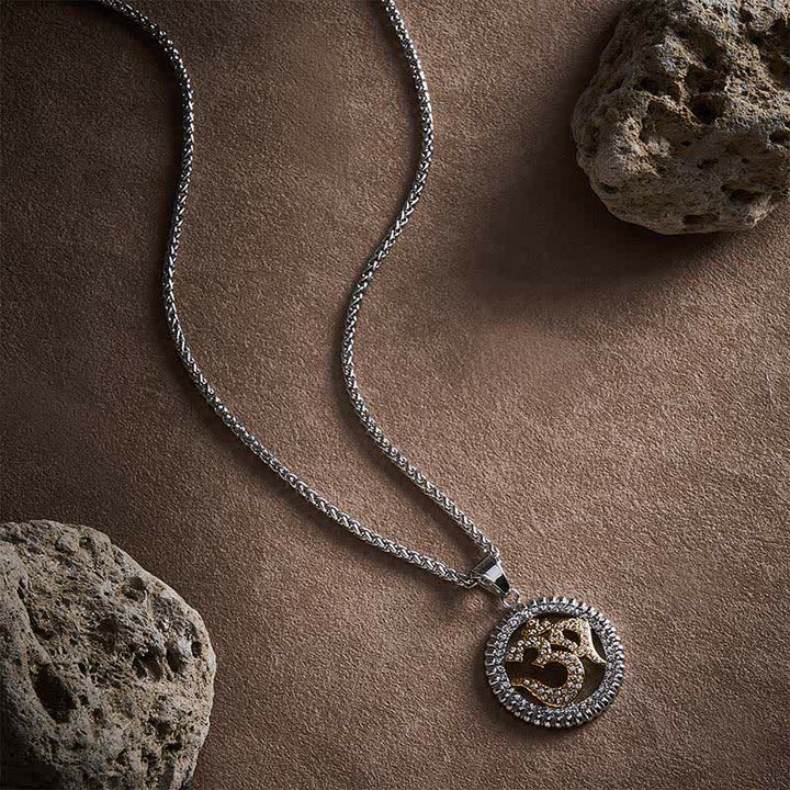 Buddha Stones Titaniumstalen OM-hanger Ketting voor kracht en mindfulness - image 15