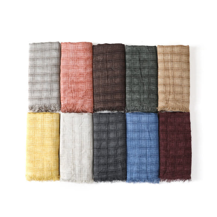 Buddha Stones Geruite herensjaal met textuur voor lente en herfst - image 13