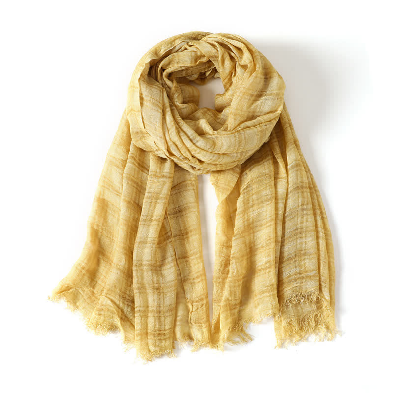 Buddha Stones Geruite herensjaal met textuur voor lente en herfst - Khaki - image 12