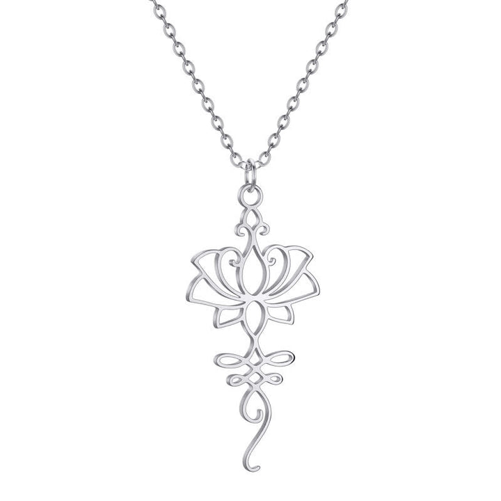 Buddha Stones Holle Lotus Titanium Stalen Beschermings- en Ketting - image 2