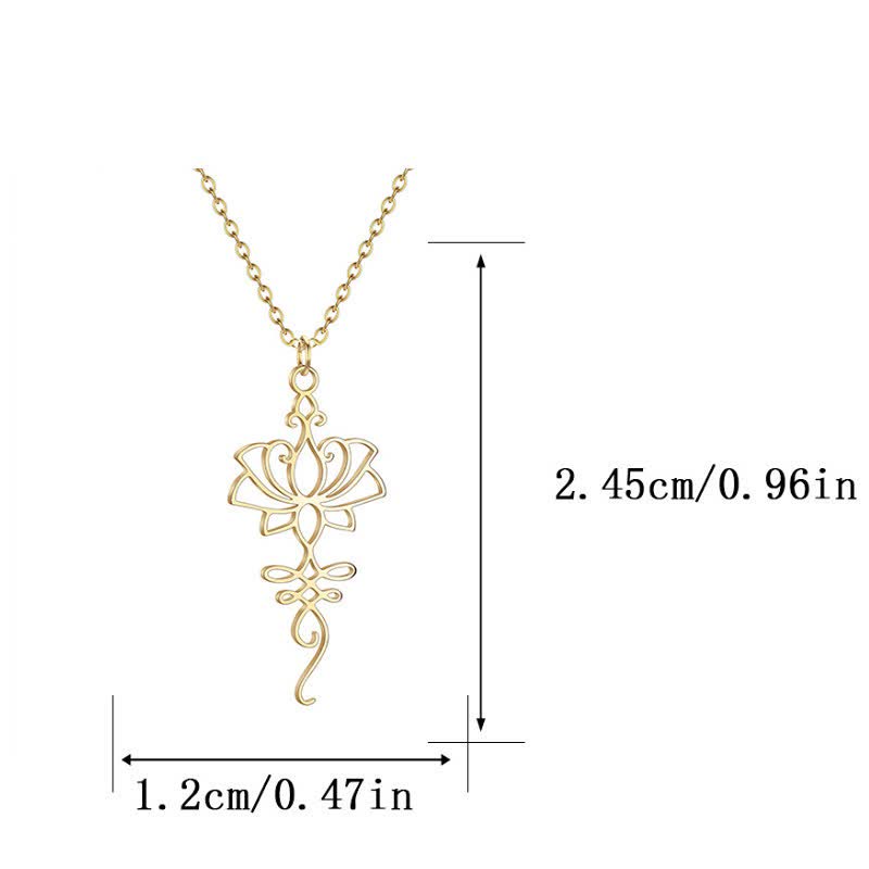 Buddha Stones Holle Lotus Titanium Stalen Beschermings- en Ketting - image 8