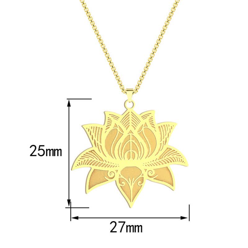 Buddha Stones Meditatie Lotus Titanium Stalen Ketting Beschermings- en Ketting - image 7