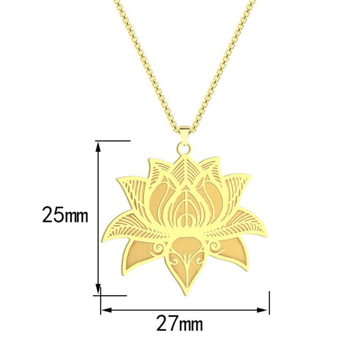 Buddha Stones Meditatie Lotus Titanium Stalen Ketting Beschermings- en Ketting - image 7