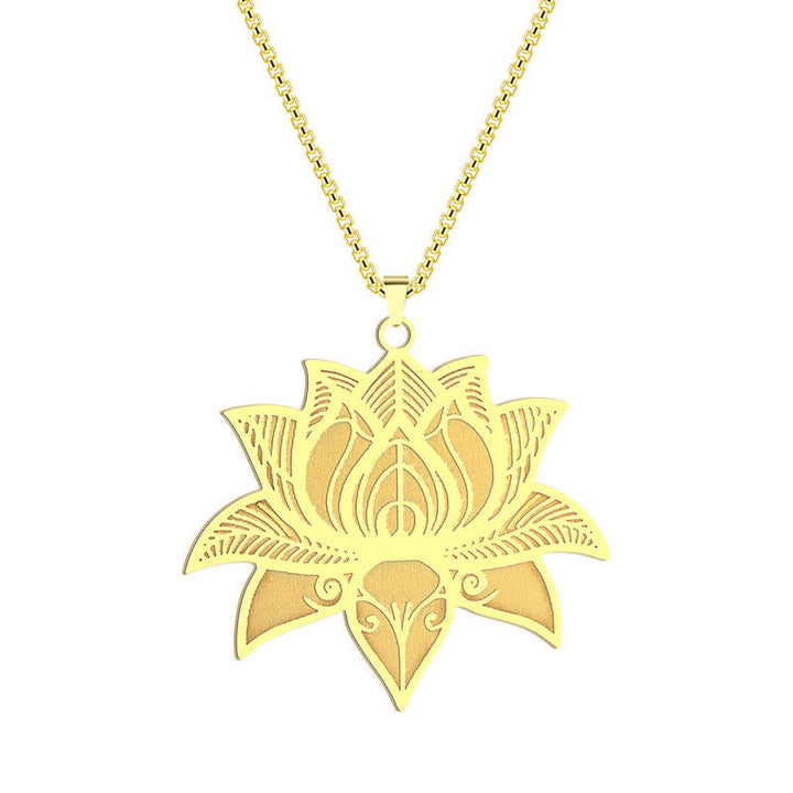 Buddha Stones Meditatie Lotus Titanium Stalen Ketting Beschermings- en Ketting - image 4