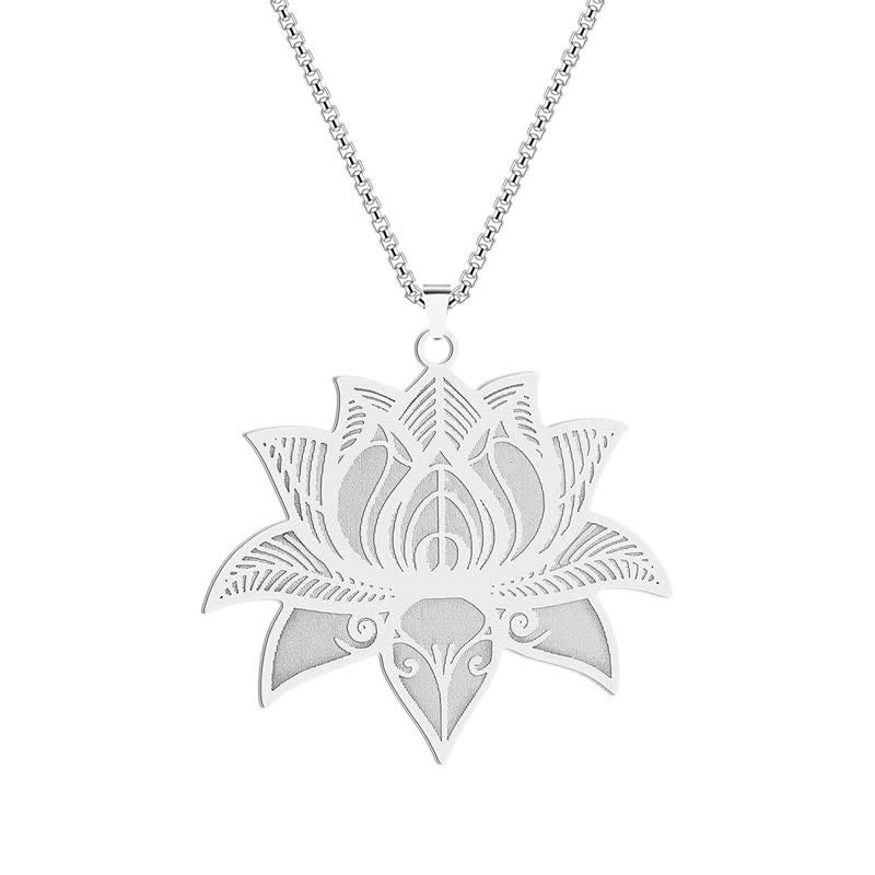 Buddha Stones Meditatie Lotus Titanium Stalen Ketting Beschermings- en Ketting - image 2