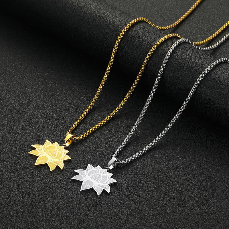 Buddha Stones Meditatie Lotus Titanium Stalen Ketting Beschermings- en Ketting - image 8