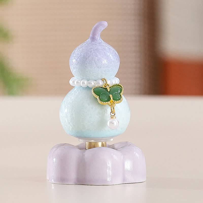 Buddha Stones Keramische vlinderpompoen, draaiend, Mindfulness woondecoratie. - Pompoenpaars + donkergroene vlinder + paarse basis - image 14