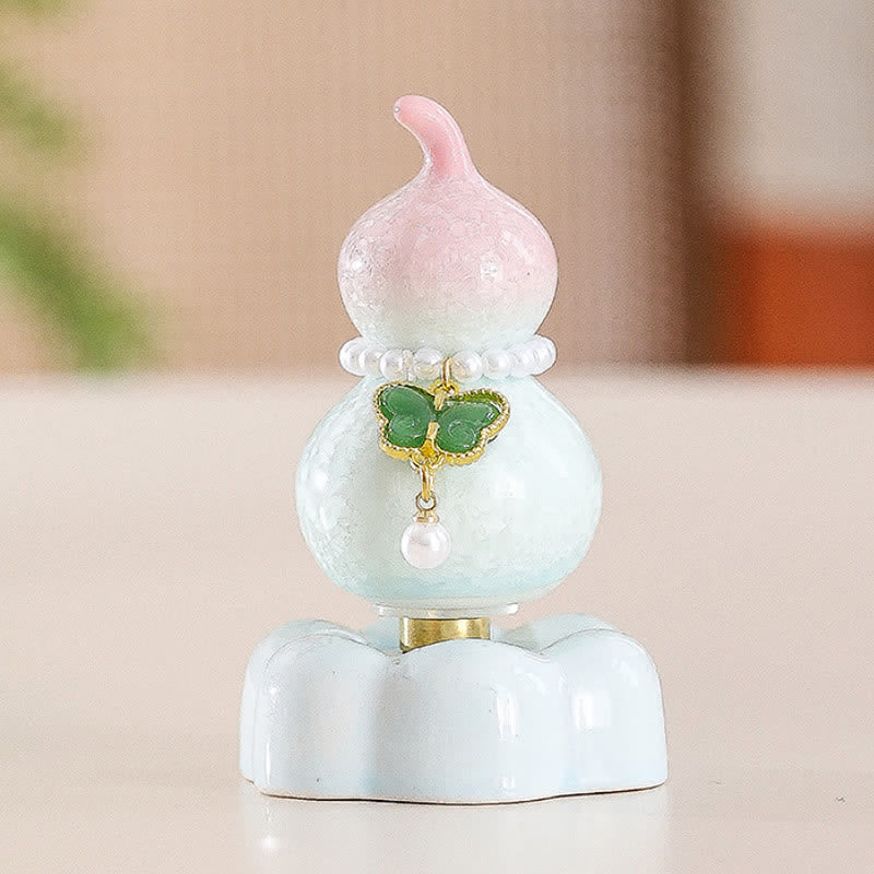 Buddha Stones Keramische vlinderpompoen, draaiend, Mindfulness woondecoratie. - Pompoenroze + donkergroene vlinder + roze basis - image 16
