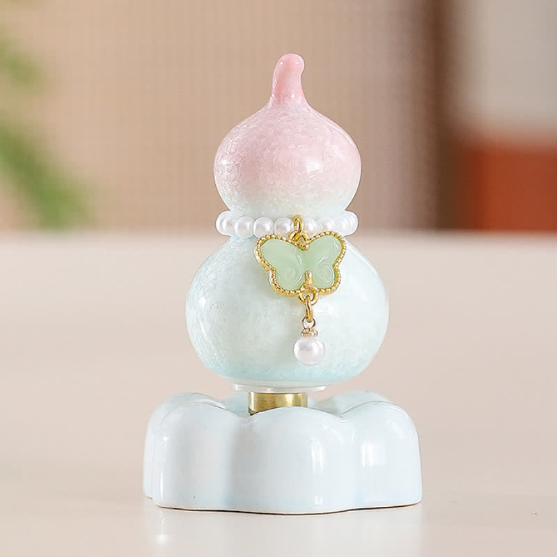 Buddha Stones Keramische vlinderpompoen, draaiend, Mindfulness woondecoratie. - Pompoenroze + lichtgroene vlinder + roze basis - image 11