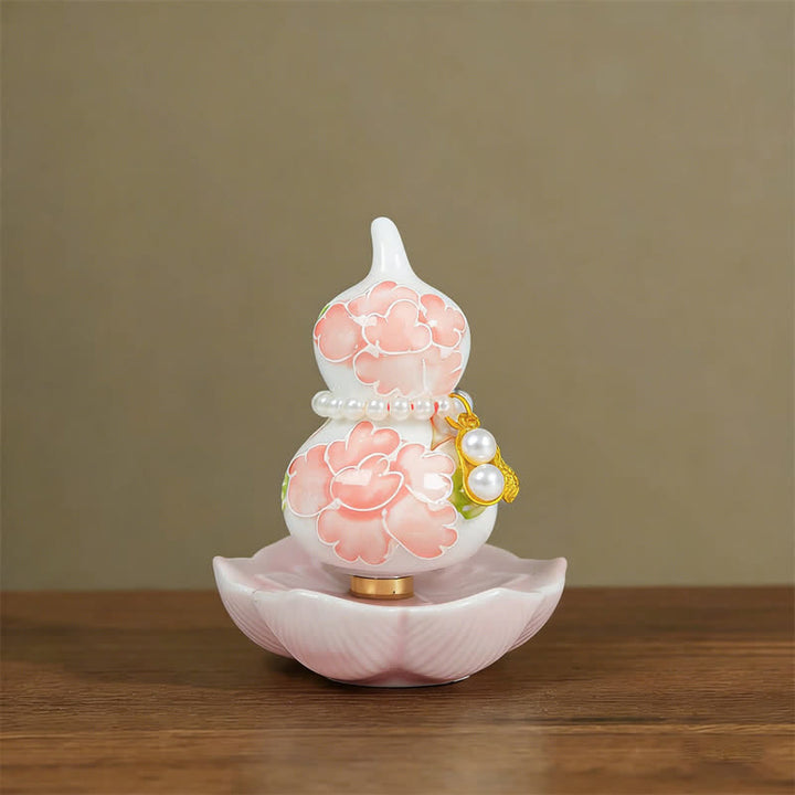 Buddha Stones Handbeschilderde keramische pioenroos Mindfulness woondecoratie. - Pioenroos zegen - Ca. 6*8 cm (willekeurig accessoire) - image 1