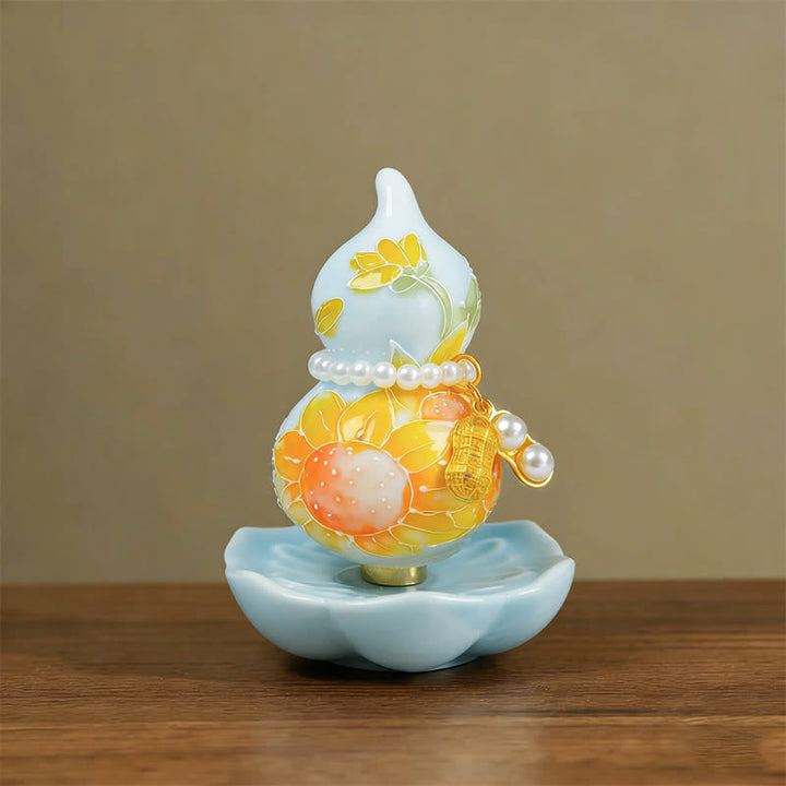 Buddha Stones Handbeschilderde keramische pioenroos Mindfulness woondecoratie. - Met het gezicht naar de zon in bloei - Ca. 6*8 cm (willekeurig accessoire) - image 3