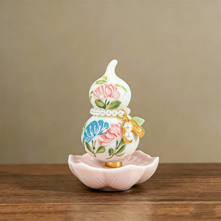 Buddha Stones Handbeschilderde keramische pioenroos Mindfulness woondecoratie. - Zegen van dubbele bloemen - Ca. 6*8 cm (willekeurig accessoire) - image 7