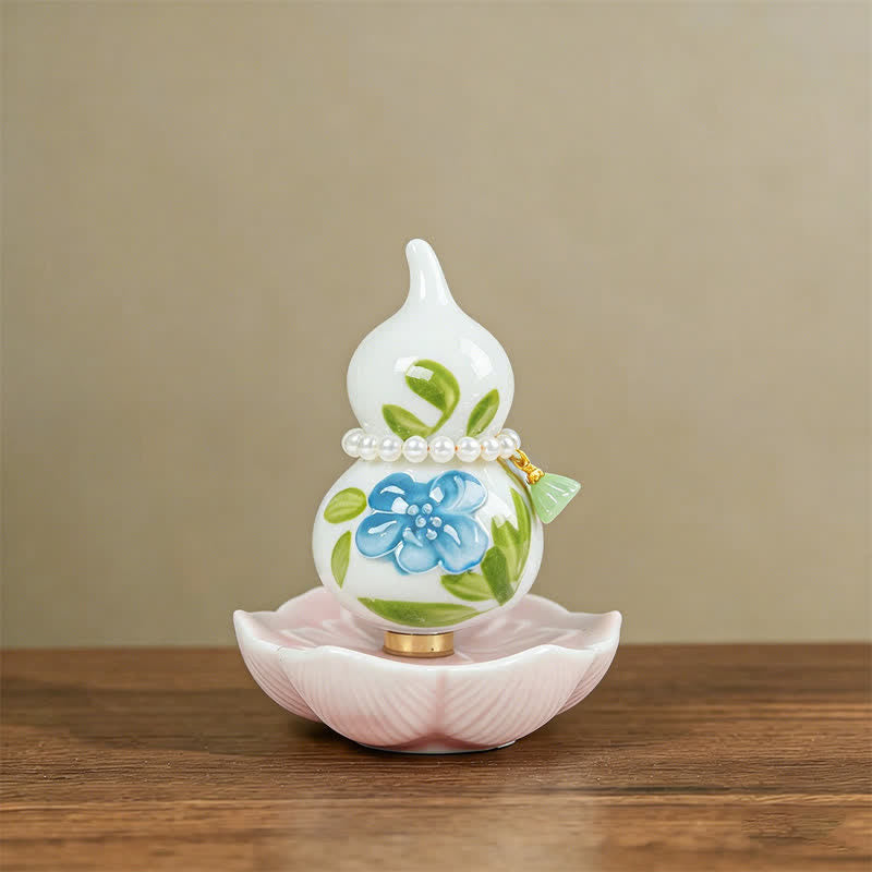 Buddha Stones Handbeschilderde keramische pioenroos Mindfulness woondecoratie. - Zegen van de blauwe lotus - Ca. 6*8 cm (willekeurig accessoire) - image 8