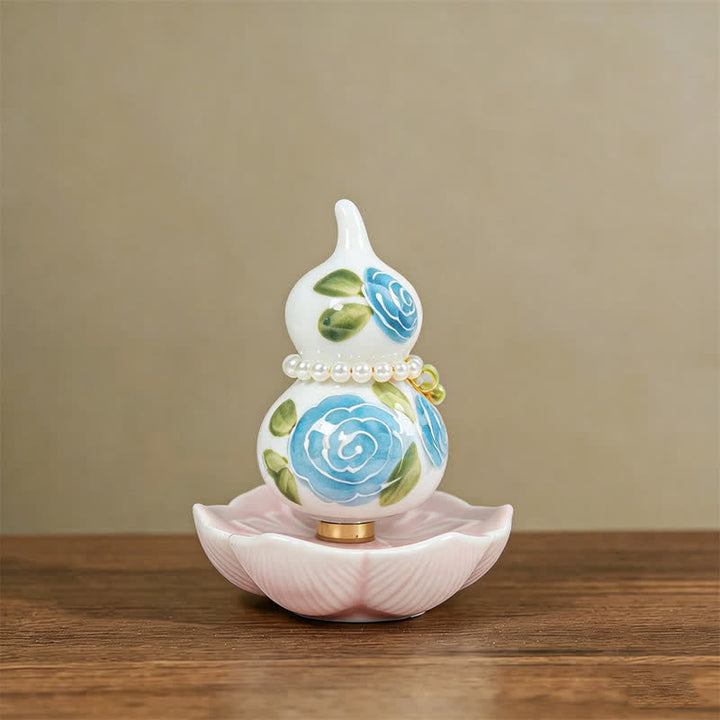 Buddha Stones Handbeschilderde keramische pioenroos Mindfulness woondecoratie. - Zegen van de blauwe roos - Ca. 6*8 cm (willekeurig accessoire) - image 9