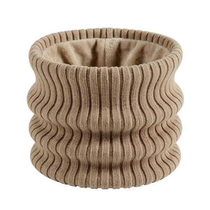 Buddha Stones Winterse geribbelde gebreide nekwarmer met fleecevoering voor heren - Bruinen - image 8