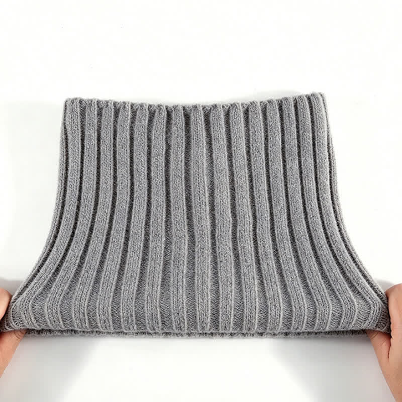 Buddha Stones Winterse geribbelde gebreide nekwarmer met fleecevoering voor heren - image 2