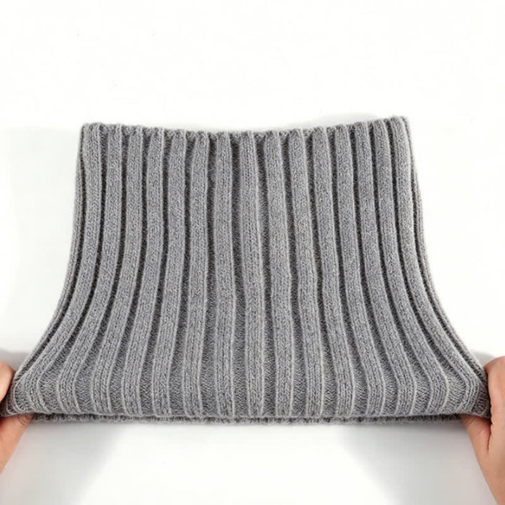 Buddha Stones Winterse geribbelde gebreide nekwarmer met fleecevoering voor heren - image 2