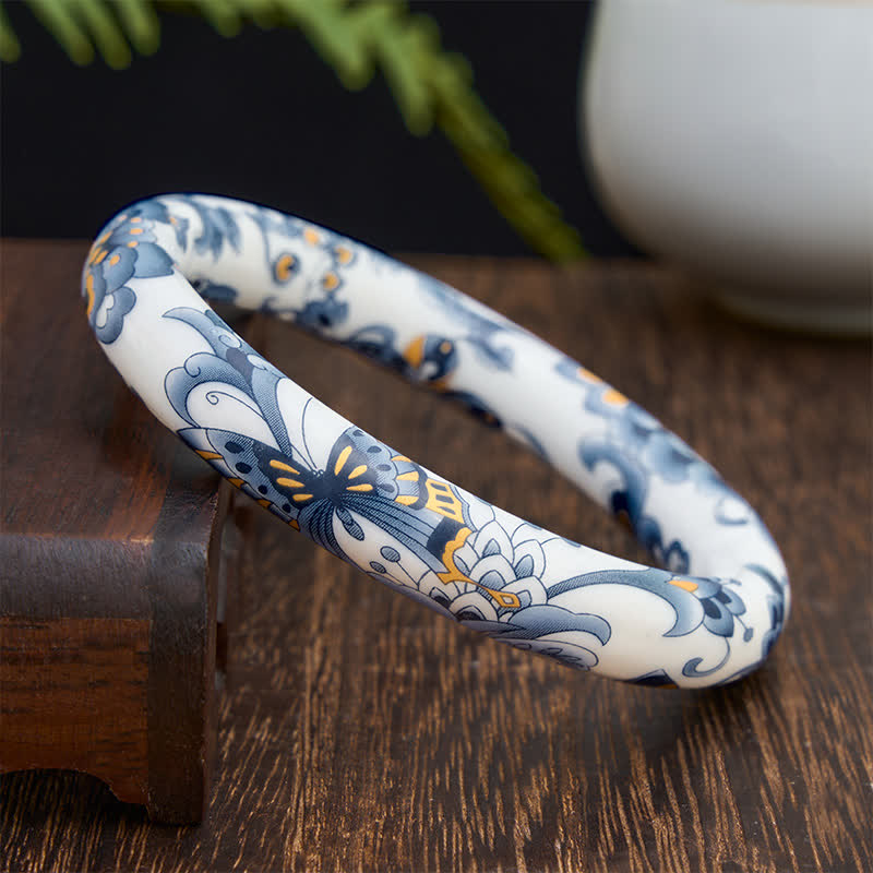 Buddha Stones Keramische vlinderarmband met handgeschilderd vrijheidsmotief . - image 2