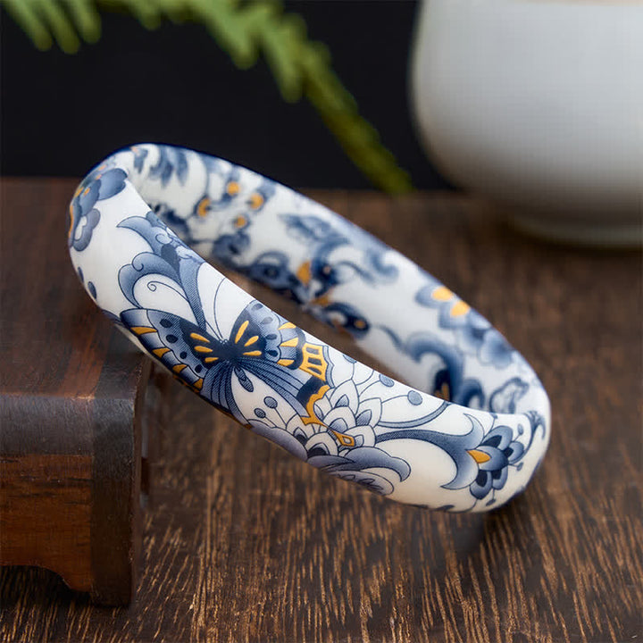 Buddha Stones Keramische vlinderarmband met handgeschilderd vrijheidsmotief . - image 9