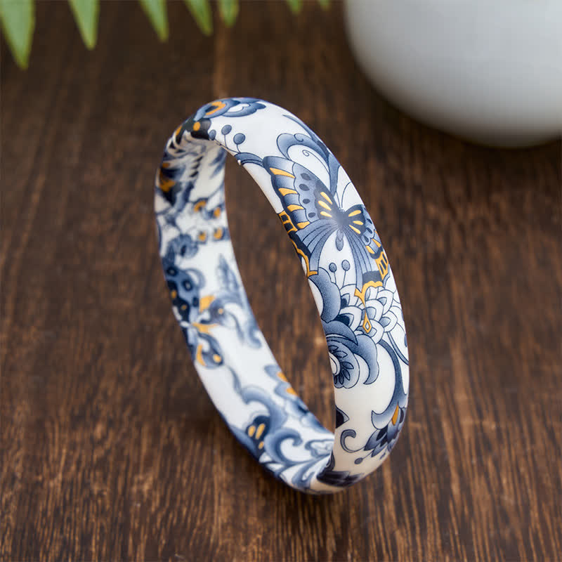 Buddha Stones Keramische vlinderarmband met handgeschilderd vrijheidsmotief . - image 8