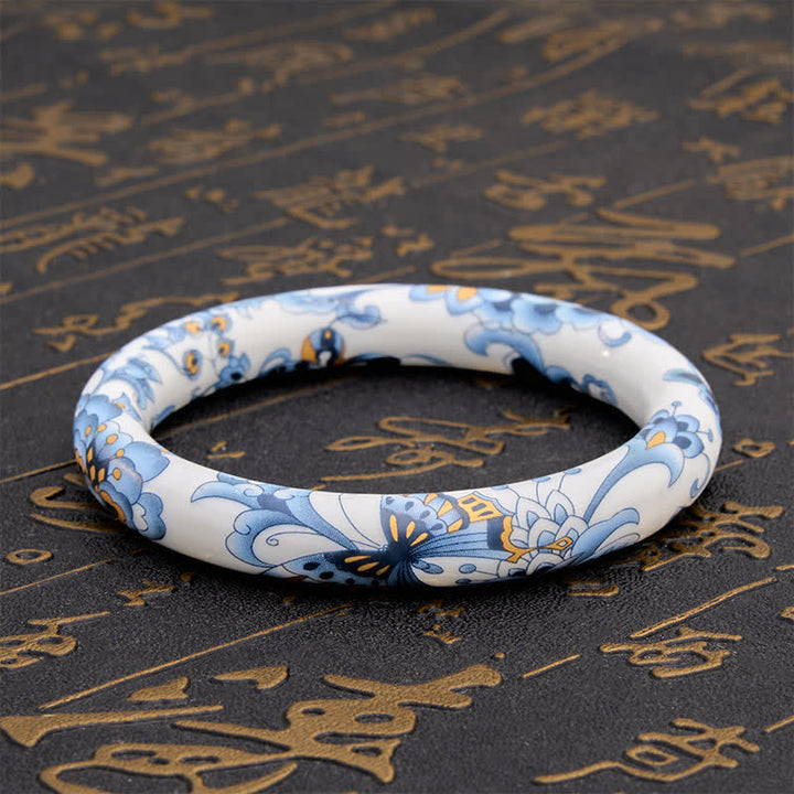 Buddha Stones Keramische vlinderarmband met handgeschilderd vrijheidsmotief . - image 3