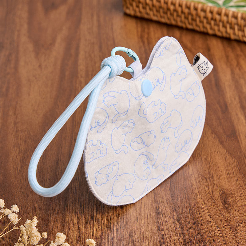 Buddha Stones Portemonnee met geel-wit kattenpootafdrukjes en schattige drukknoopsluiting - image 7