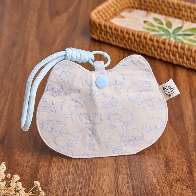 Buddha Stones Portemonnee met geel-wit kattenpootafdrukjes en schattige drukknoopsluiting - image 6