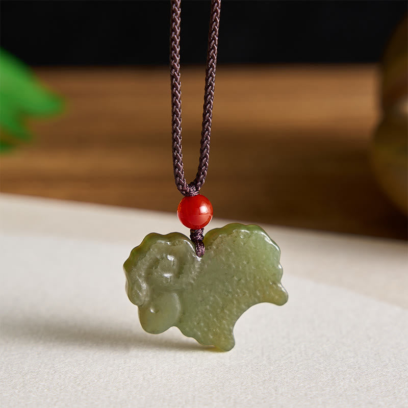 Buddha Stones Groene Hetian jade Chinese dierenriem geit hanger Ketting - image 3