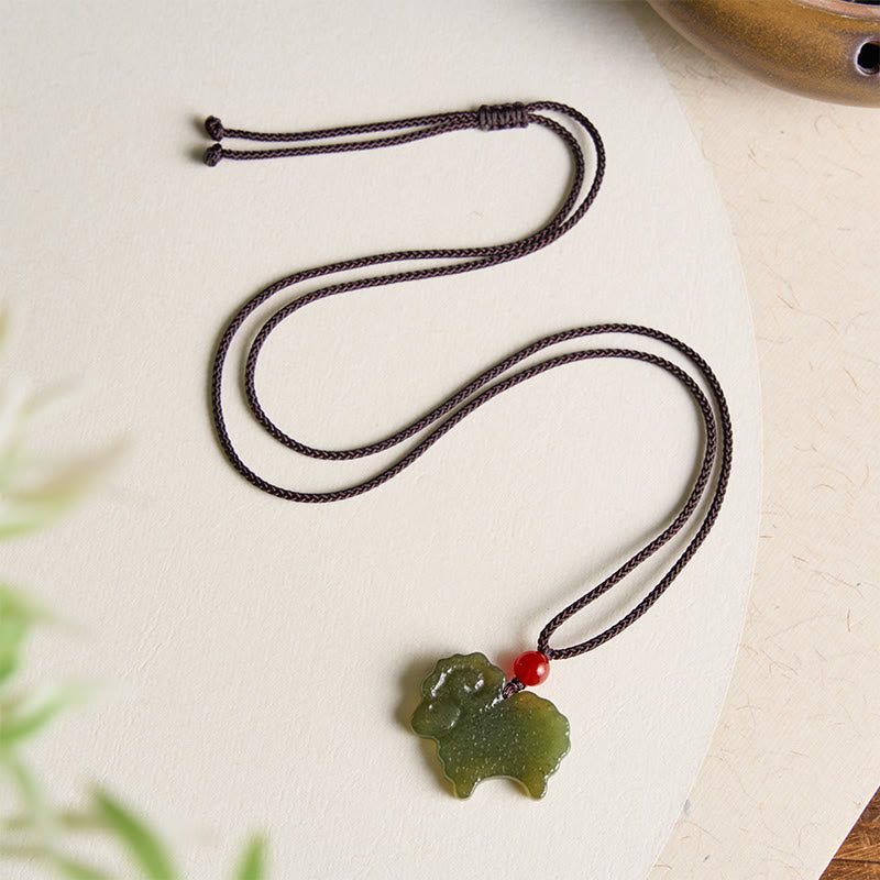 Buddha Stones Groene Hetian jade Chinese dierenriem geit hanger Ketting - image 8