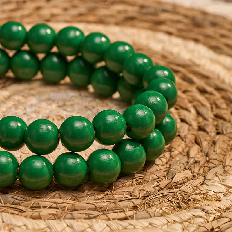 Buddha Stones Groene, verweerde houten kralenkwastjes, Mindfulness woondecoratie. - image 7