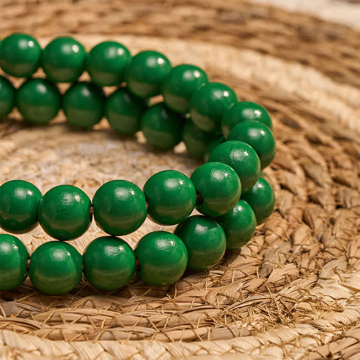 Buddha Stones Groene, verweerde houten kralenkwastjes, Mindfulness woondecoratie. - image 7