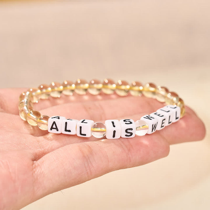 Buddha Stones Citrien heldere kwarts ALL IS WELL letters kralen Armband - image 2