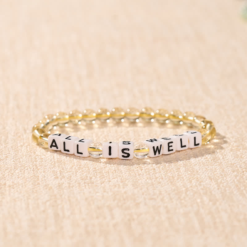 Buddha Stones Citrien heldere kwarts ALL IS WELL letters kralen Armband - image 1