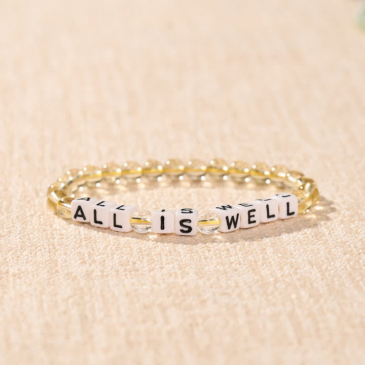 Buddha Stones Citrien heldere kwarts ALL IS WELL letters kralen Armband - image 1