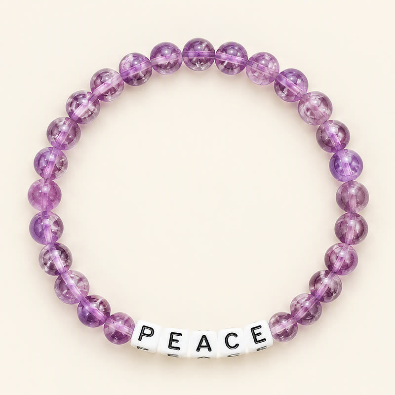 Buddha Stones Amethist PEACE-letterkralen Armband - Amethist (Meditatie ♥ Balans) - image 0
