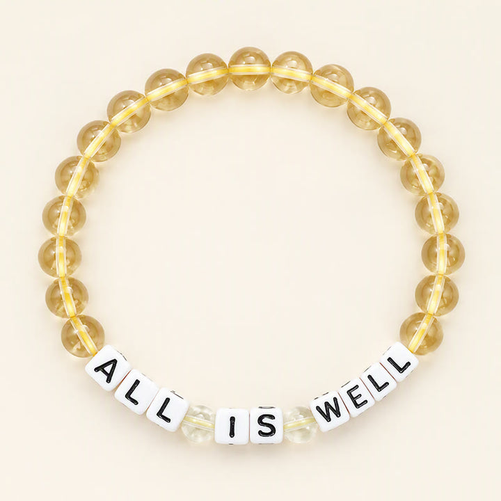 Buddha Stones Citrien heldere kwarts ALL IS WELL letters kralen Armband - Citrien (Geluk ♥ Welvaart) - image 0