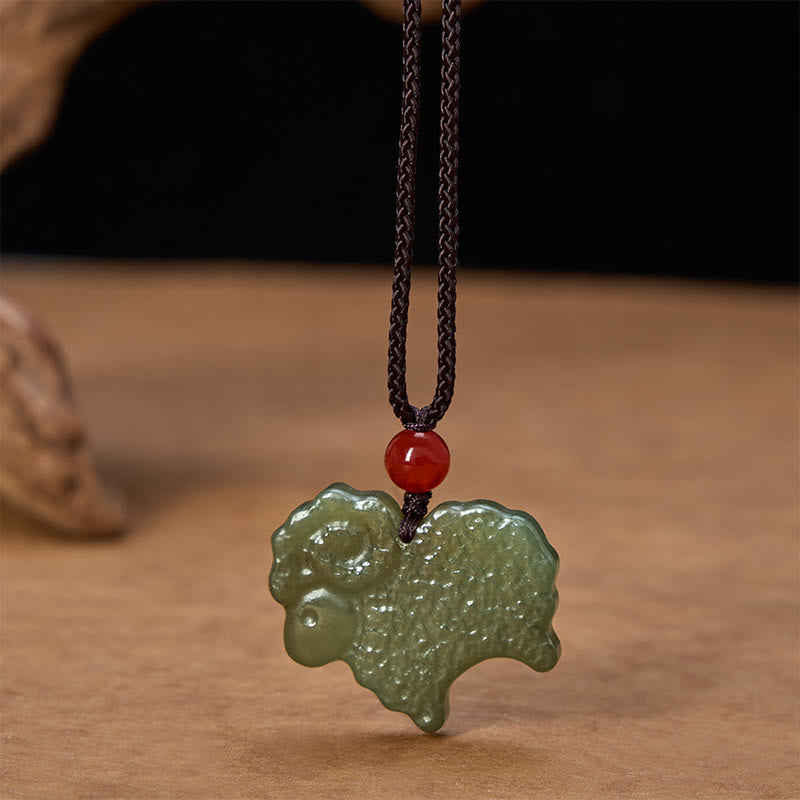 Buddha Stones Groene Hetian jade Chinese dierenriem geit hanger Ketting - image 4