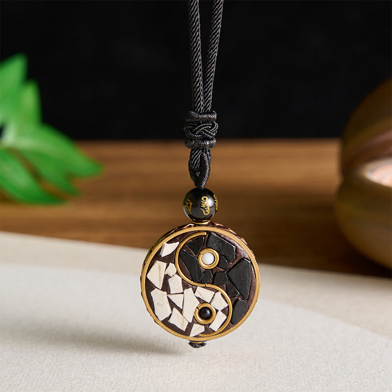 Buddha Stones Yin Yang-balanshanger van koperlegering aan een Ketting - image 2