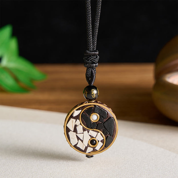 Buddha Stones Yin Yang-balanshanger van koperlegering aan een Ketting - image 2