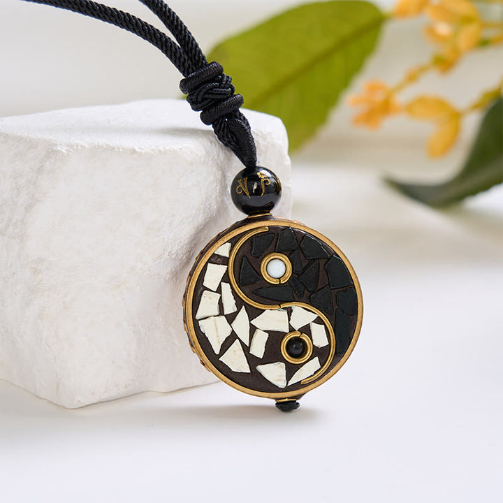 Buddha Stones Yin Yang-balanshanger van koperlegering aan een Ketting - image 1
