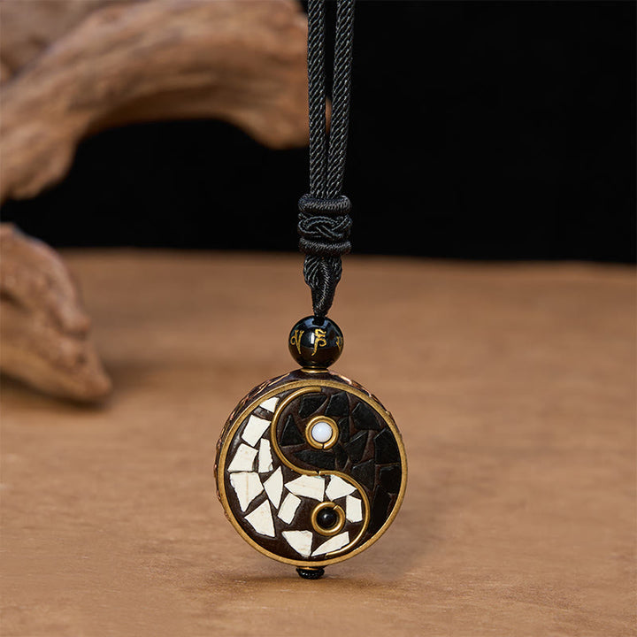 Buddha Stones Yin Yang-balanshanger van koperlegering aan een Ketting - Yin Yang (Ketting : 23,6 Lengte/ 60 cm) - image 0
