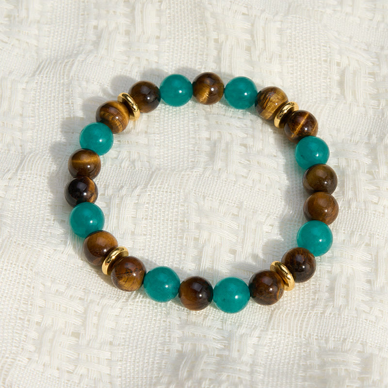 Buddha Stones Tijgeroog Amazoniet kralen Armband - image 3