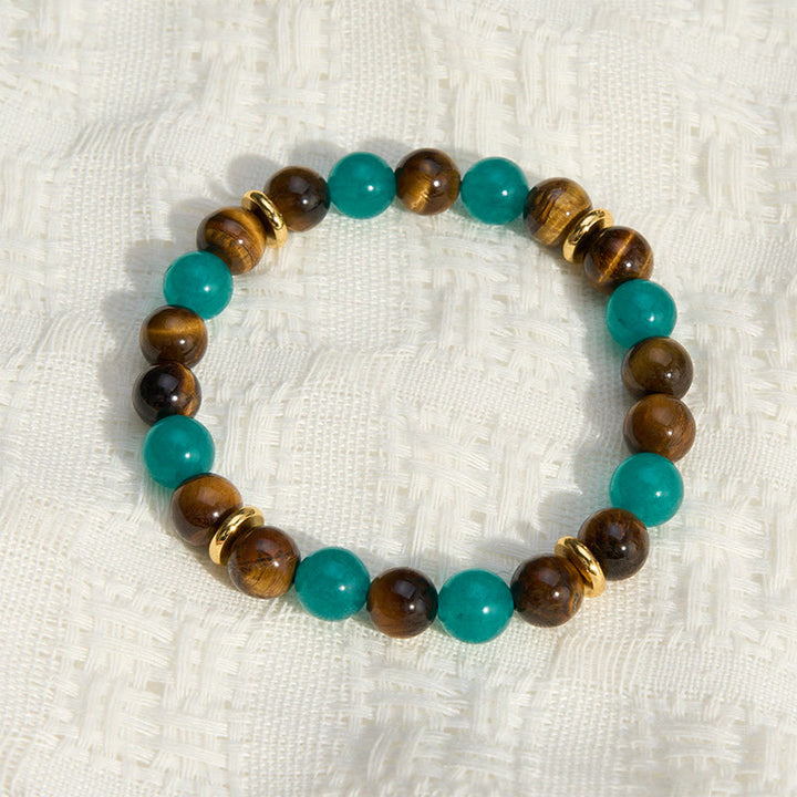 Buddha Stones Tijgeroog Amazoniet kralen Armband - image 3