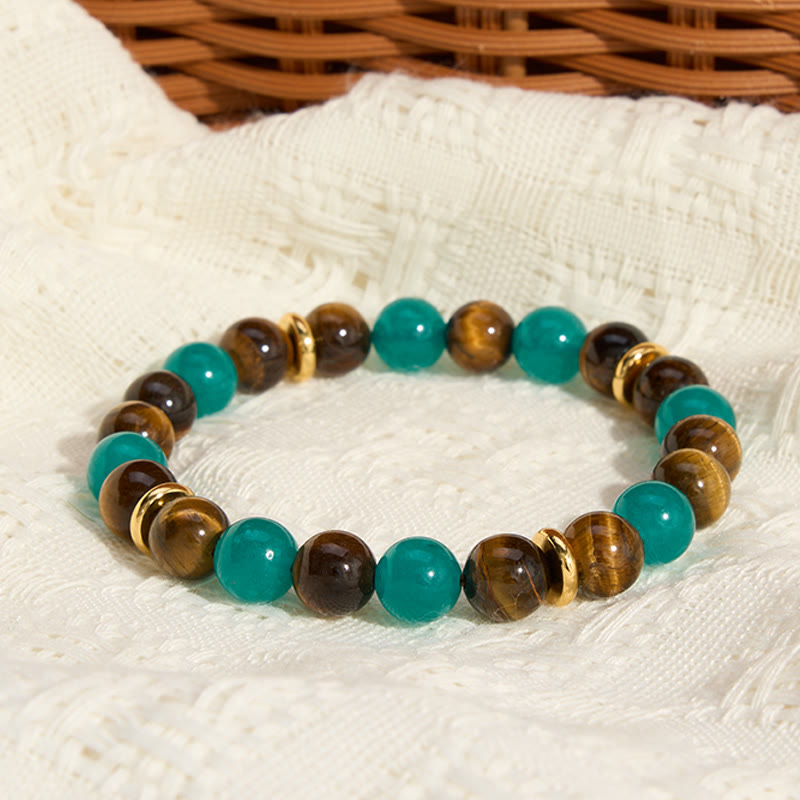 Buddha Stones Tijgeroog Amazoniet kralen Armband - image 1