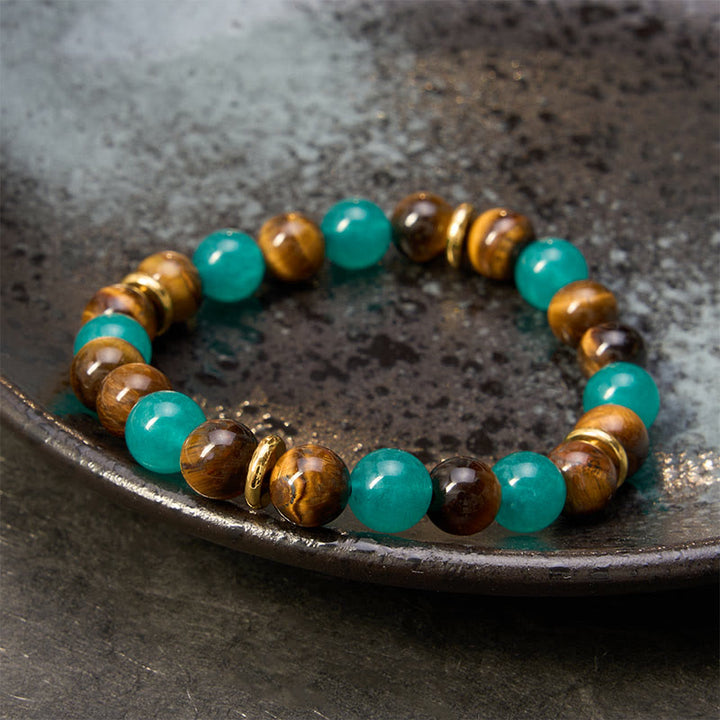 Buddha Stones Tijgeroog Amazoniet kralen Armband - image 2