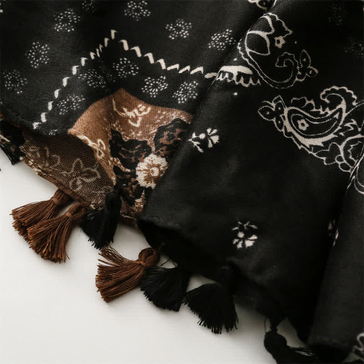 Buddha Stones Lente/Herfst Boho Paisley Patchwork Sjaal met Kwastjes voor Dames - image 10