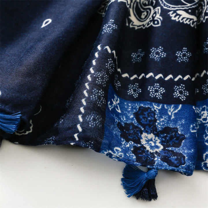 Buddha Stones Lente/Herfst Boho Paisley Patchwork Sjaal met Kwastjes voor Dames - image 13