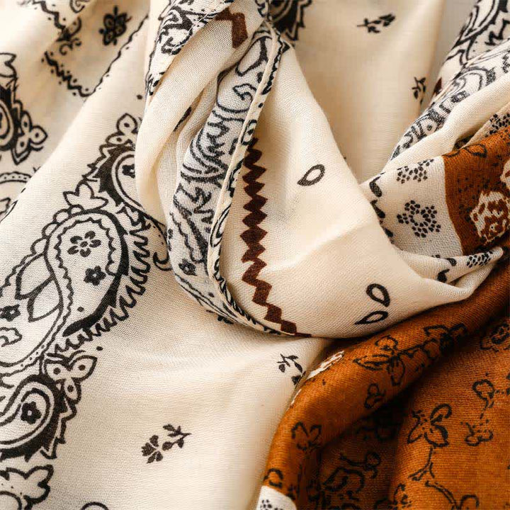 Buddha Stones Lente/Herfst Boho Paisley Patchwork Sjaal met Kwastjes voor Dames - image 5